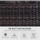 Outsunny 6 PC Rattan Sofa Coffee Table Set Sectional Wicker Weave Furniture for Garden Outdoor Conservatory w/ Pillow Cushion Br