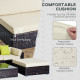 Outsunny 6 PC Rattan Sofa Coffee Table Set Sectional Wicker Weave Furniture for Garden Outdoor Conservatory w/ Pillow Cushion Br