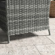 Outsunny 4 Seater Rattan Dining Set with Parasol &amp; Cushions - Mixed Grey