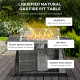 Outsunny 6 Seater Rattan Garden Furniture Set, Gas Fire Pit Table, Wicker Loveseat, 2 Armchairs and 2 Footstools, 6 Piece Patio 