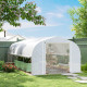 Outsunny 6 x 3 x 2m Walk-in Polytunnel Greenhouse, Zipped Roll Up Sidewalls, Mesh Door, 8 Mesh Windows, Tunnel Warm House Tent w
