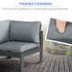 Outsunny 6-Piece Aluminium Garden Furniture Set, Outdoor Conversational Corner Sofa Loveseat Footstool Sectional with Gas Fire P