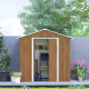 Outsunny 6.5 x 3.5ft Metal Garden Storage Shed - Brown Wood Effect