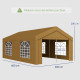 Outsunny 6m x 4m Garden Gazebo, Galvanised Marquee Party Tent with Removable Sides and Windows for Parties, Wedding and Events, 