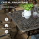 Outsunny 7 PCs Garden Patio Dining Set with Parasol Hole, Cast Aluminium Outdoor Furniture Set with Six Cushioned Chairs and Rec
