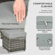 Outsunny Seven-Piece Firepit Table Rattan Sofa Set - Grey