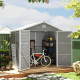 Outsunny 7.9ft x 6.2ft Aluminium Frame and Plastic Wall Shed, with Foundation - Light Grey