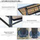 Outsunny 8ft x 5ft Outdoor BBQ Protective Gazebo Tent Aluminium Steel Frame w/ 2 Shelves Hardtop Roof Canopy Ground Stakes Safe 