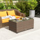 Outsunny 90 x 50cm Glass-Top Rattan Side Table - Brown