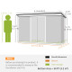 Outsunny 9ft x 4ft Metal Garden Shed, Outdoor Tool House with Foundation Kit, Ventilations and Double Doors, Light Grey Wood Gra