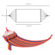 Outsunny Cotton Hammock Soft Portable Swing Sleeping w/ Headrest &amp; Side Pocket Deluxe Swing Chair for Beach, Yard, Bedroom, Pati