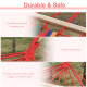 Outsunny Cotton Hammock Soft Portable Swing Sleeping w/ Headrest &amp; Side Pocket Deluxe Swing Chair for Beach, Yard, Bedroom, Pati