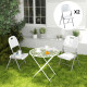 Outsunny Set of Two Foldable Outdoor Chairs - White