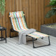 Outsunny Folding Sun Lounger Beach Chaise Chair Garden Reclining Cot Camping Recliner with 4 Position Adjustable Multicolored