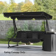 Outsunny Garden Swing Canopy Replacement 3 Seater, Waterproof Garden Swing Seat Canopy Cover, Windproof Anti-UV Sun Shade (Canop