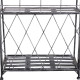 Outsunny Indoor Outdoor Freestanding 3-Tier Garden Plant Stand Metal Flower Display Rack for Potted Plants Balcony Décor 44L x 2