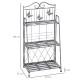 Outsunny Indoor Outdoor Freestanding 3-Tier Garden Plant Stand Metal Flower Display Rack for Potted Plants Balcony Décor 44L x 2