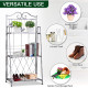Outsunny Indoor Outdoor Freestanding 3-Tier Garden Plant Stand Metal Flower Display Rack for Potted Plants Balcony Décor 44L x 2