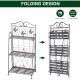 Outsunny Indoor Outdoor Freestanding 3-Tier Garden Plant Stand Metal Flower Display Rack for Potted Plants Balcony Décor 44L x 2