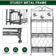 Outsunny Indoor Outdoor Freestanding 3-Tier Garden Plant Stand Metal Flower Display Rack for Potted Plants Balcony Décor 44L x 2