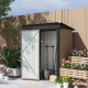 Outsunny Metal Garden Shed, Outdoor Lean-to Shed for Tool Motor Bike, with Adjustable Shelf, Lock, Gloves, 5&#039;x3&#039;x6&#039;, Brown