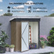 Outsunny Metal Garden Shed, Outdoor Lean-to Shed for Tool Motor Bike, with Adjustable Shelf, Lock, Gloves, 5&#039;x3&#039;x6&#039;, Brown