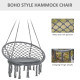 Outsunny Outdoor Cotton-Polyester Blend Macrame Hanging Rope Chair with Cushion, Portable Garden Chair with Fringe Tassels for P
