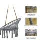 Outsunny Outdoor Cotton-Polyester Blend Macrame Hanging Rope Chair with Cushion, Portable Garden Chair with Fringe Tassels for P