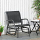 Outsunny Outdoor Gliding Swing Chair Garden Seat w/ Mesh Seat Curved Back Steel Frame Armrests Comfortable Lounge Furniture Dark