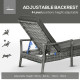 Outsunny Patio Rattan Sun Lounger, Dual Wicker Weave Outdoor Single Reclining Chair Furniture, 4-Level Adjustable Backrest w/ Re