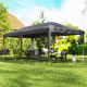 Outsunny Pop Up Gazebo, Double Roof Foldable Canopy Tent, Height Adjustable Wedding Awning Canopy w/ Carrying Bag, 6 m x 3 m x 2