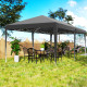 Outsunny Pop Up Gazebo, Double Roof Foldable Canopy Tent, Height Adjustable Wedding Awning Canopy w/ Carrying Bag, 6 m x 3 m x 2