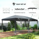 Outsunny Pop Up Gazebo, Double Roof Foldable Canopy Tent, Height Adjustable Wedding Awning Canopy w/ Carrying Bag, 6 m x 3 m x 2