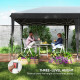 Outsunny Pop Up Gazebo, Double Roof Foldable Canopy Tent, Height Adjustable Wedding Awning Canopy w/ Carrying Bag, 6 m x 3 m x 2