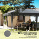 Outsunny Pop Up Gazebo, Double Roof Foldable Canopy Tent, Height Adjustable Wedding Awning Canopy w/ Carrying Bag, 6 m x 3 m x 2