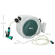 Outsunny Retractable Hose Reel Wall Mounted, 30+2m Garden Hose Pipe Reel with Lock, Auto Rewind, 7 in 1 Spray Nozzle, Includes W