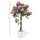 Outsunny Set of 2 Artificial Plants White Rose Floral in Pot, Fake Plants for Home Indoor Outdoor Decor, 90cm, Purple
