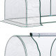 Outsunny Set of 2 Tunnel Greenhouse, Green Grow House with Roll-up Door, Steel Frame, Plastic Cover for Garden, Outdoor, 250 x 1