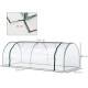 Outsunny Set of 2 Tunnel Greenhouse, Green Grow House with Roll-up Door, Steel Frame, Plastic Cover for Garden, Outdoor, 250 x 1