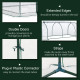 Outsunny Set of 2 Tunnel Greenhouse, Green Grow House with Roll-up Door, Steel Frame, Plastic Cover for Garden, Outdoor, 250 x 1