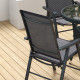 Outsunny Set of 6 Folding Garden Chairs, Metal Frame Garden Chairs Outdoor Patio Park Dining Seat with Breathable Mesh Seat, Dar