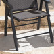 Outsunny Set of 6 Folding Garden Chairs, Metal Frame Garden Chairs Outdoor Patio Park Dining Seat with Breathable Mesh Seat, Dar