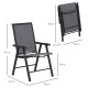 Outsunny Set of 6 Folding Garden Chairs, Metal Frame Garden Chairs Outdoor Patio Park Dining Seat with Breathable Mesh Seat, Dar