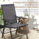 Outsunny Set of 6 Folding Garden Chairs, Metal Frame Garden Chairs Outdoor Patio Park Dining Seat with Breathable Mesh Seat, Dar