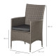 Outsunny Set of Four Rattan Armchairs, with Cushions - Grey