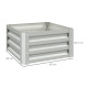 Outsunny Set of Two 60 x 60cm Steel Planter Boxes - Light Grey
