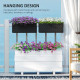 Outsunny Set of Two Rattan-Effect Planters - Black