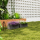 Outsunny Set of Two Rattan-Effect Planters - Grey