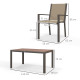 Outsunny Seven-Piece Garden Dining Set, with Plastic Wood-Top Table - Brown
