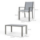 Outsunny Seven-Piece Garden Dining Set, with Plastic Wood-Top Table - Grey